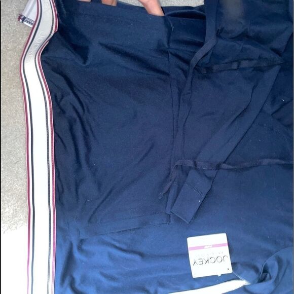 πNWT Jockey Sleep Cropped Blue Hoodie Size Large - Picture 4 of 13